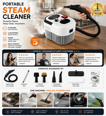 Portable Steam Cleaner Multi-Purpose Handheld Cleaning Machine for Home & Kitchen
