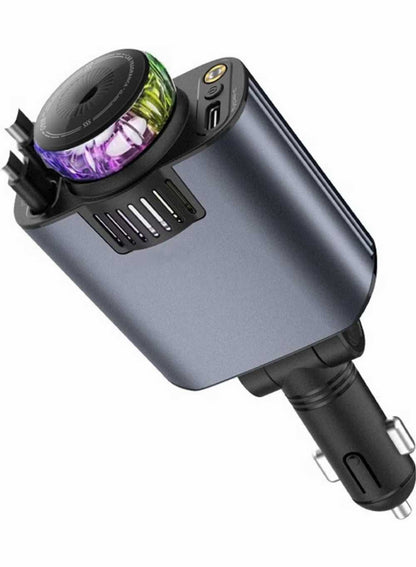 5-in-1 Starlight Car Charger Fast Charging USB Car Adapter with Ambient Light